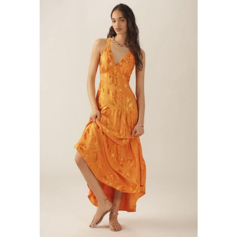 FARM RIO by Antropologie  V-Neck Tiered Maxi Dress -